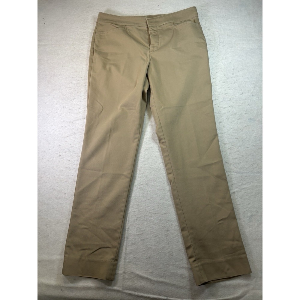 Chaps Classic Khaki Women's 10 Straight Leg Pants Chino Regular Fit Cotton Blend